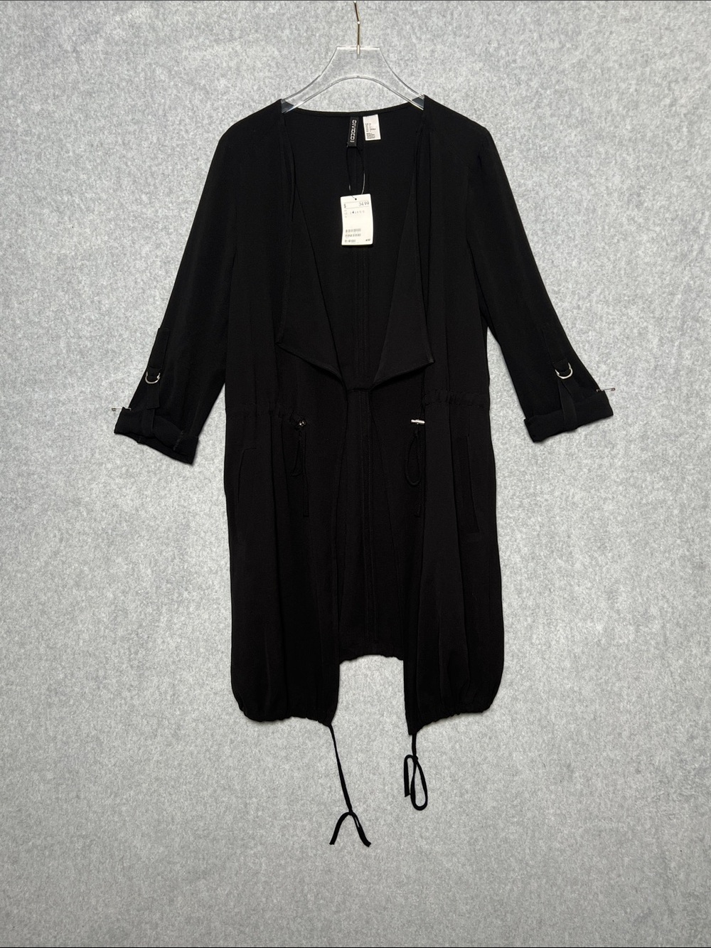 Divided Black Women’s Oversized Blazer Open Cardigan Sz 4 NWT